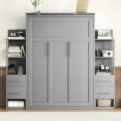 Bed With Side Wardrobe And Drawer Storage - Utilize Space Wisely Functional