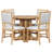 5-Piece Farmhouse Extendable Dining Table Set with 4 Upholstered Chairs, Dining Room Set with 15.7" Leaf, Rustic Kitchen and Living Room Furniture-1189727544