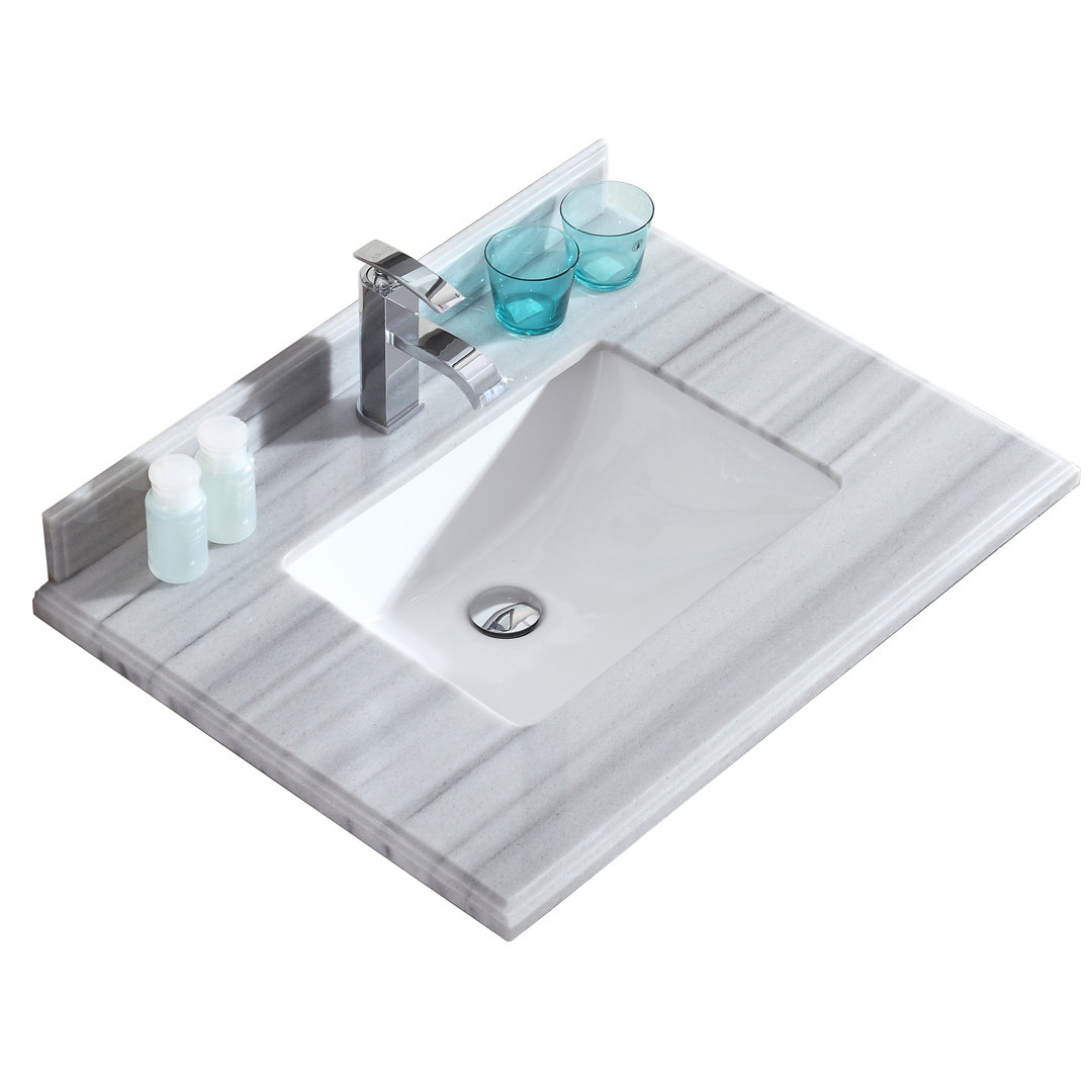 Forever 30'' Marble Single Bathroom Vanity Top with Sink Laviva Top 