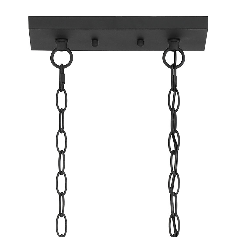 Lustre linéaire pour îlot de cuisine à intensité variable Evys, Bois de pin / zinc vieilli, 5, H 109 po x l 36 po x P 7,78 po