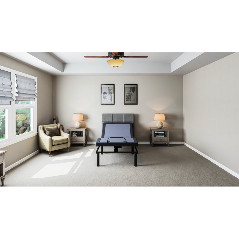 Base de lit simple TG réglable - poids de 850 lb, tête et pied réglables, mémoire programmable, réglage de la batterie de secours en position complète, capacité, ajustement de 31 pieds