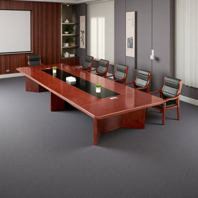 Panel-laminated thickened desktop conference table by Hokku Designs