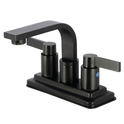 Robinet de salle de bain central à fixation sur comptoir à 2 trous à 2 poignées et 2 boutons Kingston