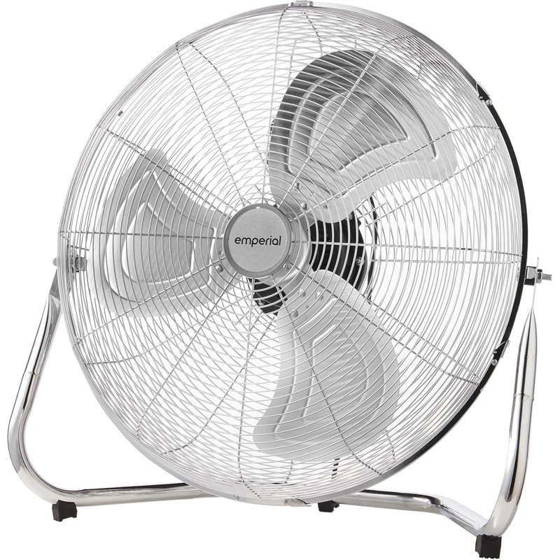 Emperial 20" Gym Floor Fan with Adjustable Fan Head & 3 Speed Settings - Chrome