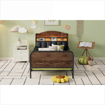 Lit plateforme pour enfant en métal Jet Black