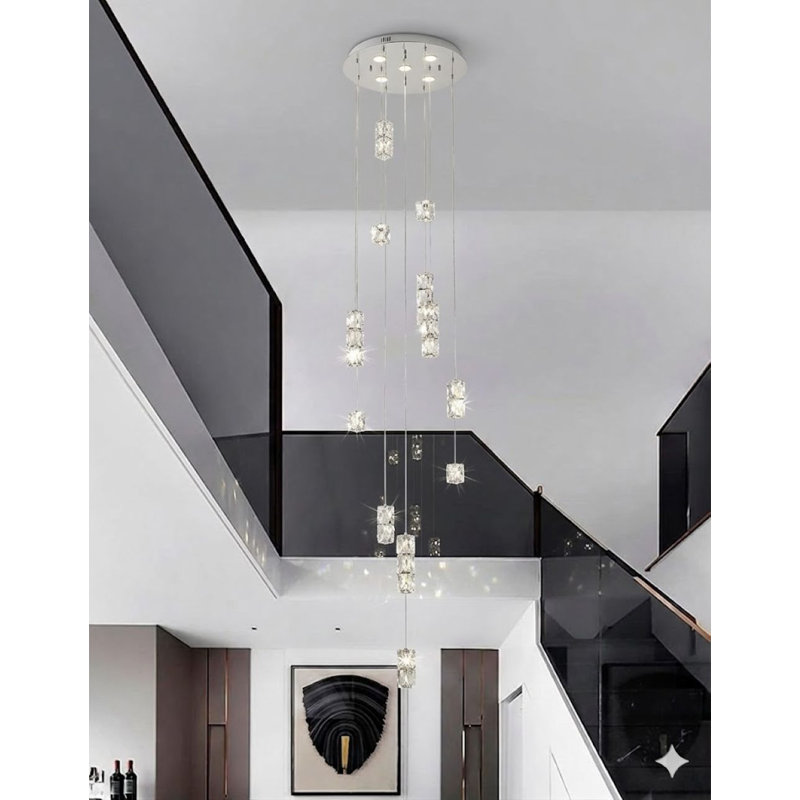 Luminaire suspendu moderne en cristal DEL
