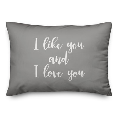  Coussin décoratif «I Like You & I Love You»