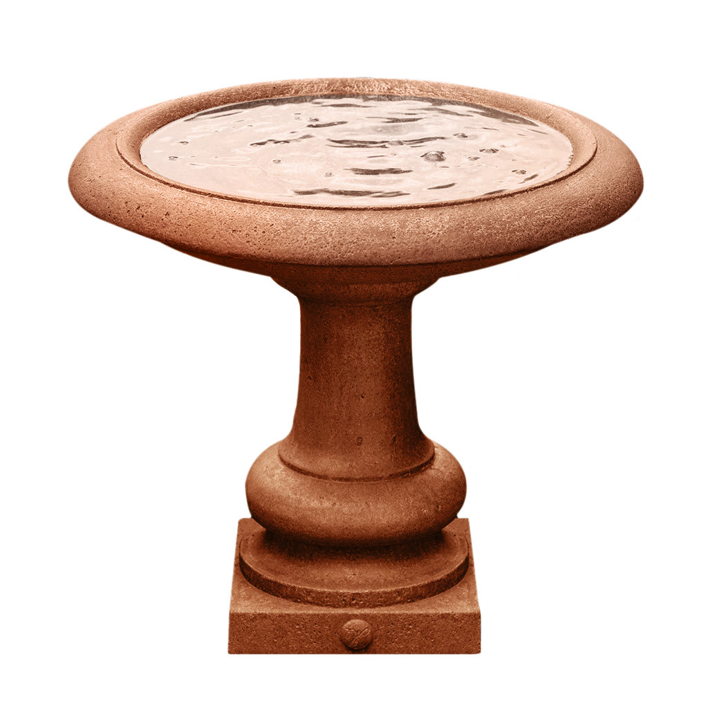 Connerton Concrete Pedestal Birdbath, Ferro Rustico