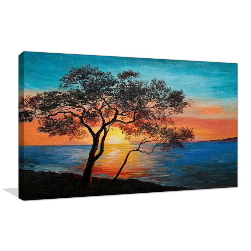 Painted Sunset - reproduction sur toile tendue, H 18 po x l 30 po x P 1 po