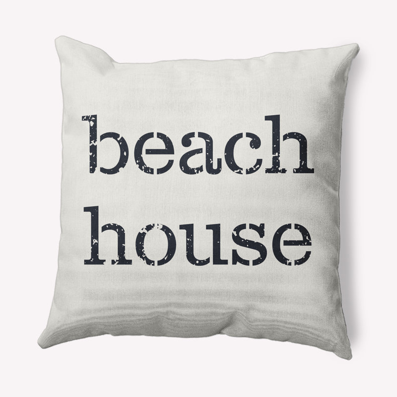 Housse de coussin d'extérieur Beach House, 18 po x 18 po, Blanc