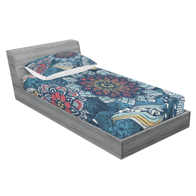 Microfiber Floral Sheet Set, Twin XL Sheet Set with Fitted Sheet