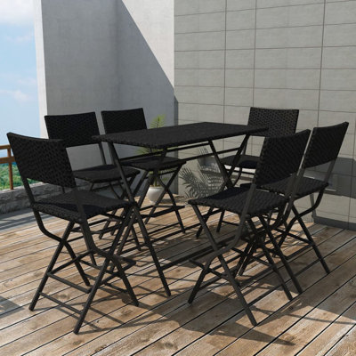Alisander 6 - Person Metal Patio Dining Set with Rectangular Table