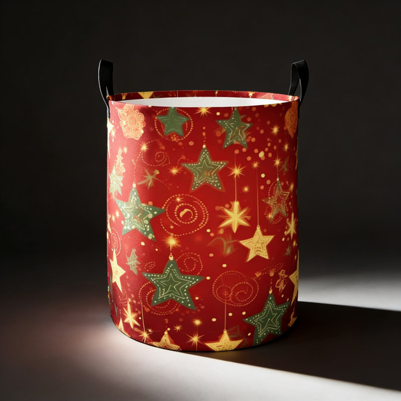 Large Collapsible Storage Bin With Christmas Tree Design, 100L Laundry Hamper And Organizer Basket, Durable Water-Resistant Oxford Fabric For Bathroom, Toys, And Clothes