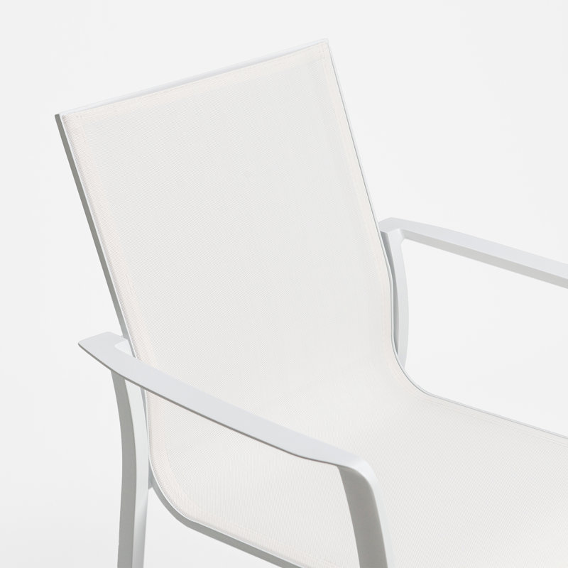 Chaise de patio empilable en aluminium, Blanc