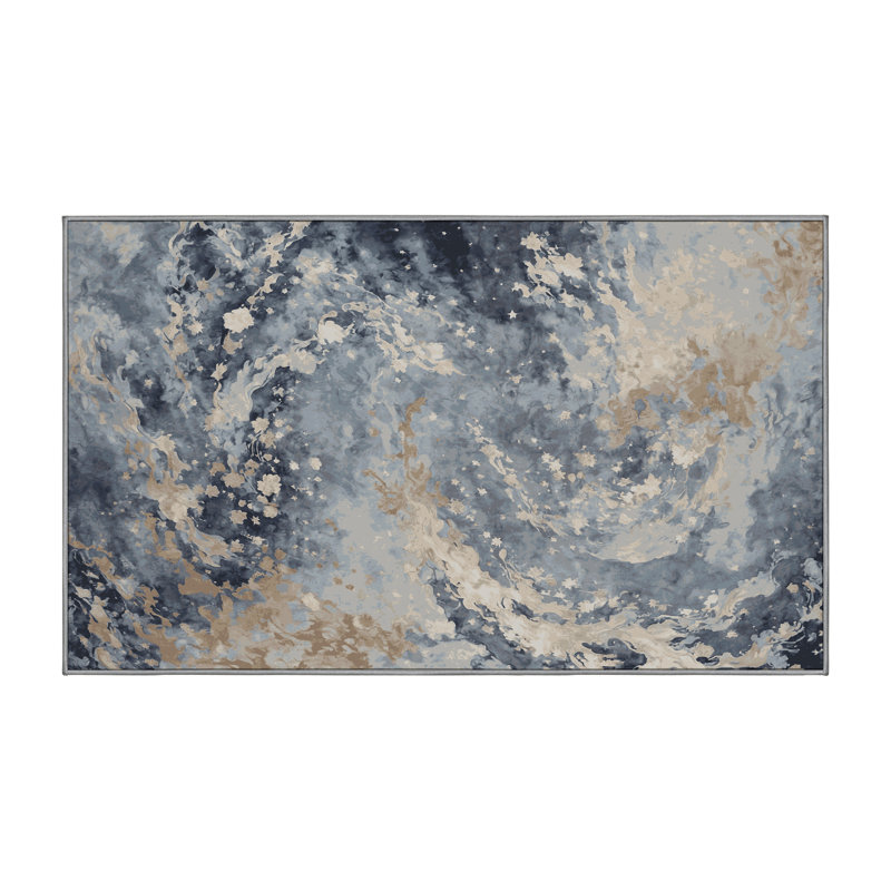Machine Washable Gray Area Rug, Runner 2' x 4'