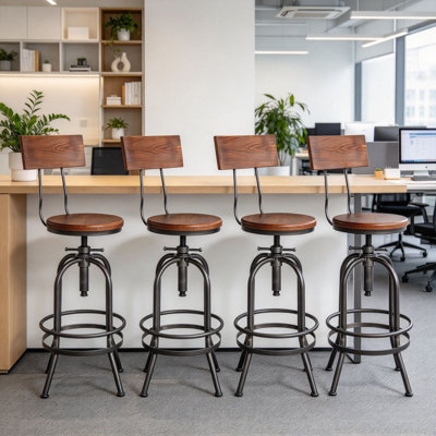 Tabouret de bar industriel pivotant réglable