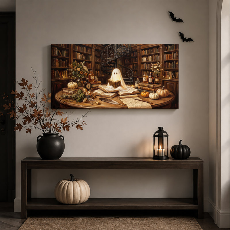 Art mural sur toile, "Glowing Ghost", 32"W x 16"H