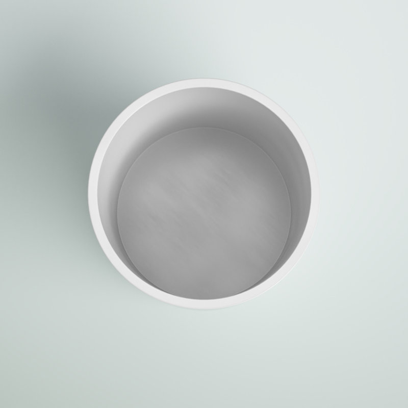 Brea Round Cylinder Planter, 18" H x 18" W x 18" D, White