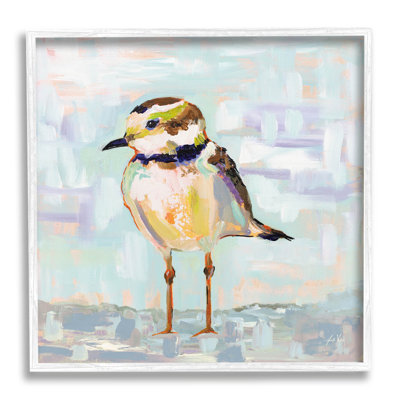 «Coastal Plover Patchwork Abstract» par Jeanette Vertentes - Peinture sur bois