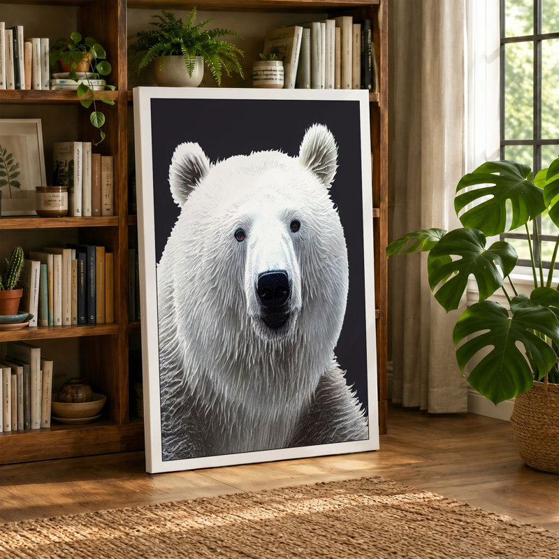 Polar Bear Portrait Modern - Print, 30x20 - 76.2 x 50.8 cm, White Border