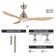 132.1cm 3-Blade LED Smart Ceiling Fan with Remote Control and Light Kit Included