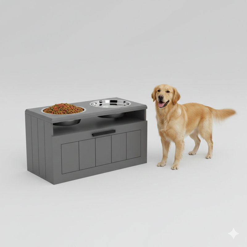 Bols surélevés pour chien, y compris 2 bols en acier inoxydable