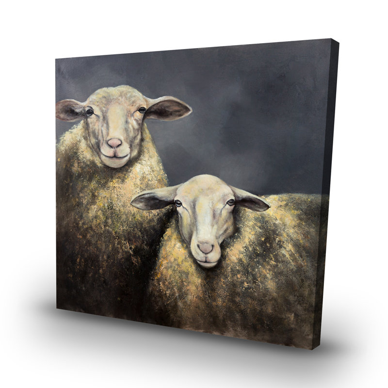 Two sheeps - 32"x32" art on canvas