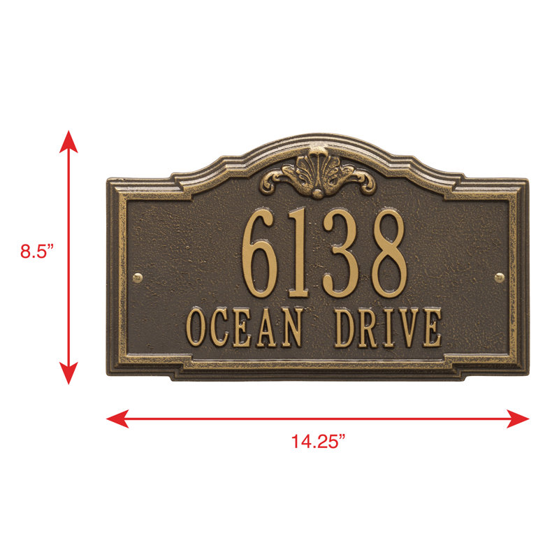 Gatewood Personalized Standard 2-Line Lawn Address Sign, Yes, Bronze/Gold