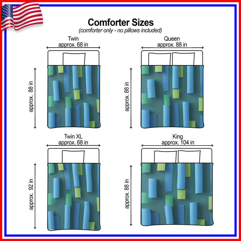 Rectangular Abstract Blocks Comforter, Twin