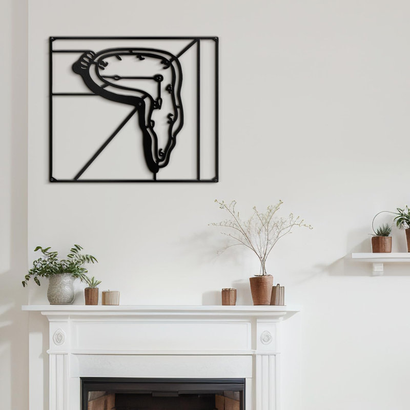 Décoration murale en métal, Noir, H 18 po x l 18 po x P 0,05 po