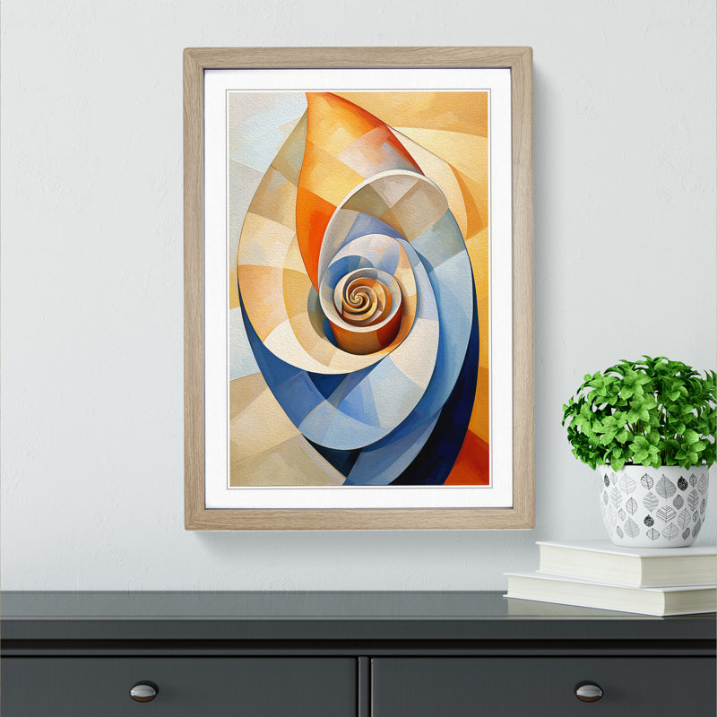 Seashell Cubism Art - Framed Print