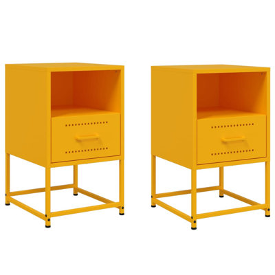Angeliese 36cm W Steel Bedside Table