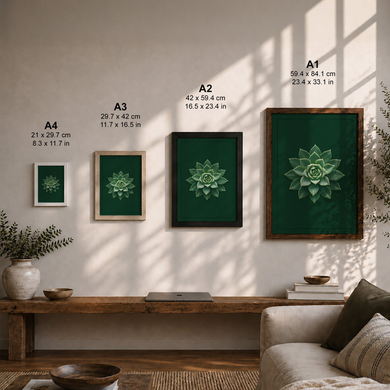 Geometric Succulent Botanical - Print, Unframed, A3 - 42.0 x 29.7 cm