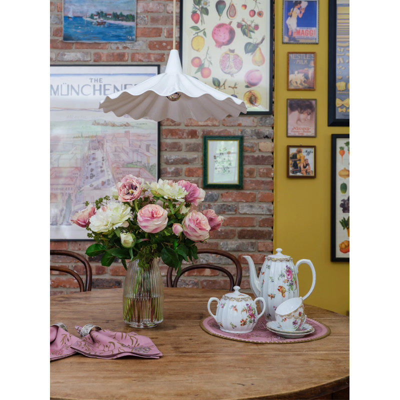  Tulip, Peony and Rose Bouquet in Glass Vase