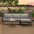 Outdoor L-Shaped Sofa With Iron Frame,Weather-Resistant Patio Sofa Set With Ultra-Thick Cushions,Comfortable Seating For 3-129762288