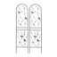 Paquet de 4 treillis de jardin en métal 86,7 po x 19,7 po antirouille pour plantes grimpantes pour l'extérieur-270996062