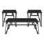 Table d'appoint 3 pièces: pierre frittée noire et métal pour un design tendance et élégant