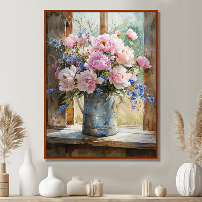 Veschi Country Bloom Peony Bouquet II - pivoines, reproduction d'art sur toile