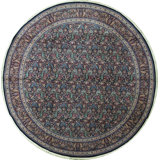 Hand-Knotted High-Quality Navy and Wine Square Area Rug