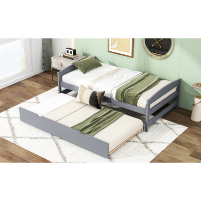 Lit plateforme simple avec lit gigogne coulissant gris - Lit gigogne pour la durabilité, détente