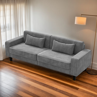 86" 2-Seater Corduroy Sofa With 2 Cushions, Modern Upholstered Sofa,  Ideal For Living Rooms, Offices, Lounges, Dens, Hotel Lobbies