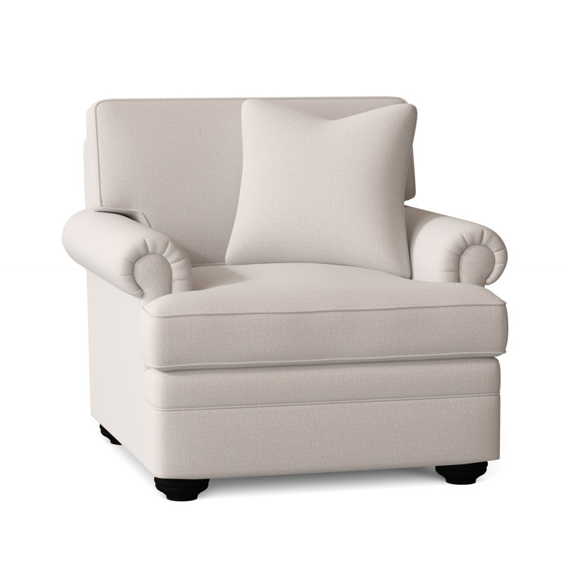 Kensington Armchair, White Textured Performance; 0865-91, Black Finish