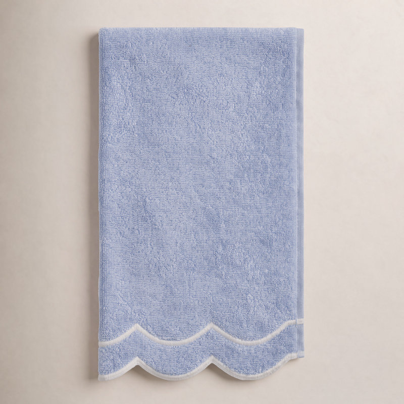 Peri Home Scallop Hand Towel, Blue Ground