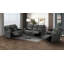 Canapé inclinable double, microfibre polie gris anthracite-1012180872