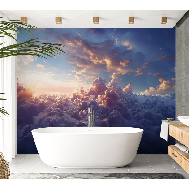 Murale Peel & Stick Space - Le soleil se cache, L 41 po x l 57 po