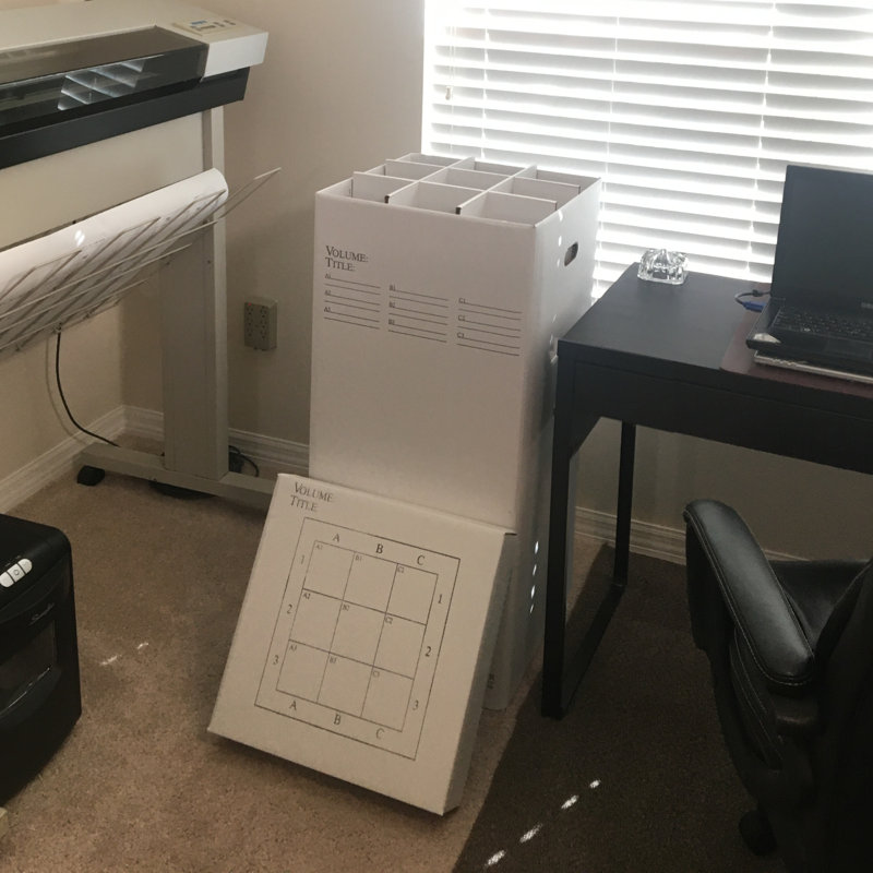 White Cardboard 9-Slot Rolled File Storage Box