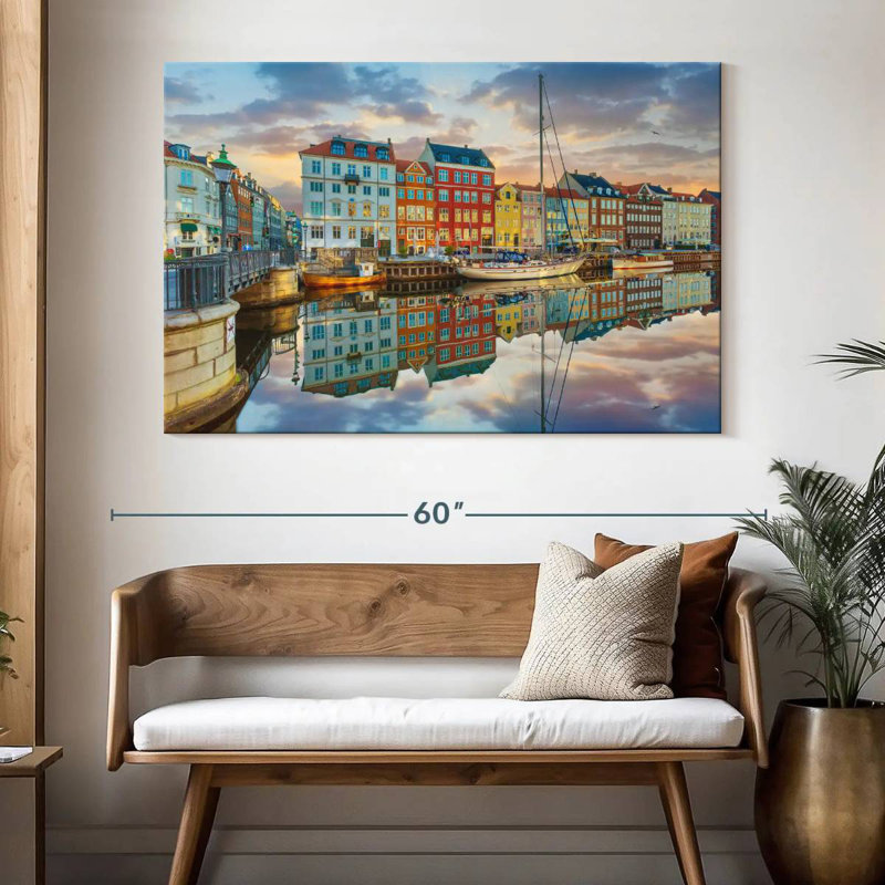 Marchelle Nyhavn Canal Sunset Reflection, 34" H x 51" W