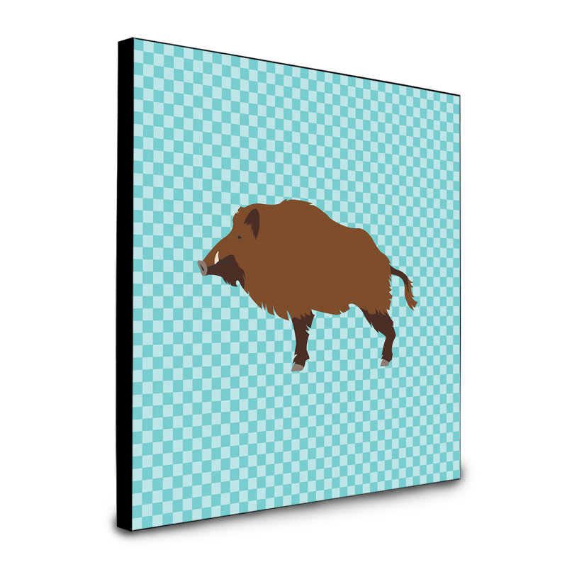 « wild-porc », art encadré Formia, bleu