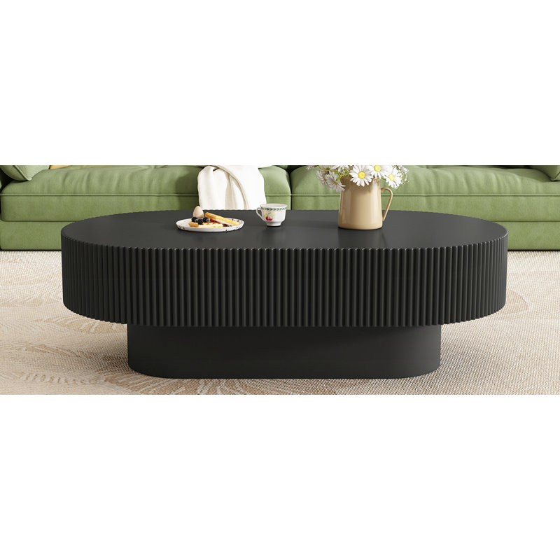 Elegant Oval Coffee Table, Black