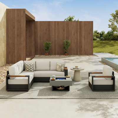 Outdoor 6-person Aluminum Conversation Sofa Set